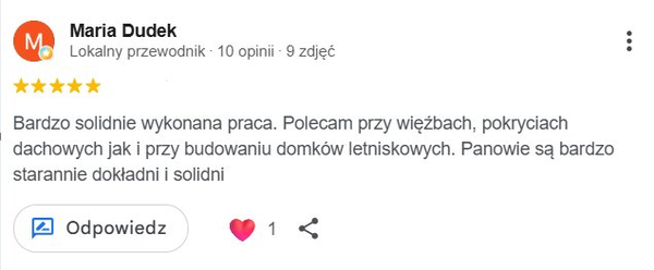 Opinia Google - Maria Dudek